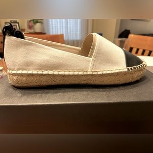 Never worn j. Crew espadrilles- white with black accents